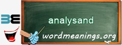 WordMeaning blackboard for analysand